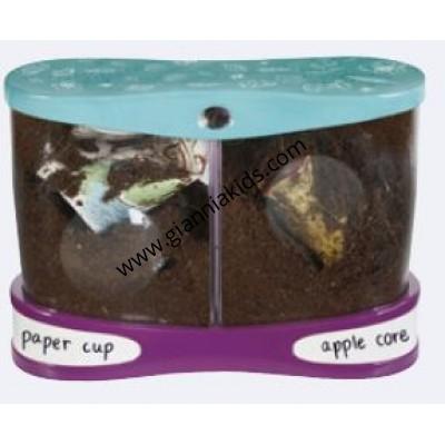 3X magnifying glass composting bin
