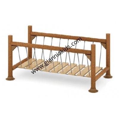Wooden balance bridge