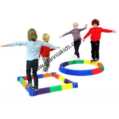 Square circular balance beam
