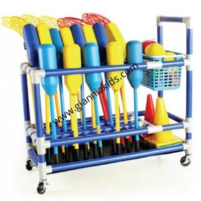 Tennis ball storage cart