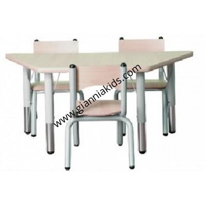 Trapezoidal wooden table