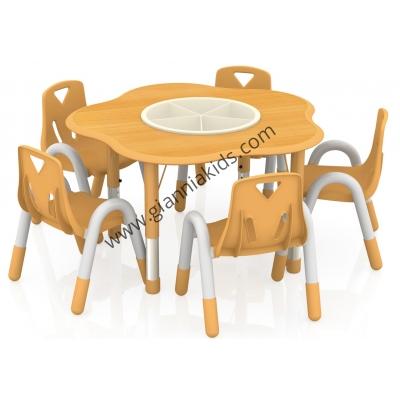 Plum shaped wooden table
