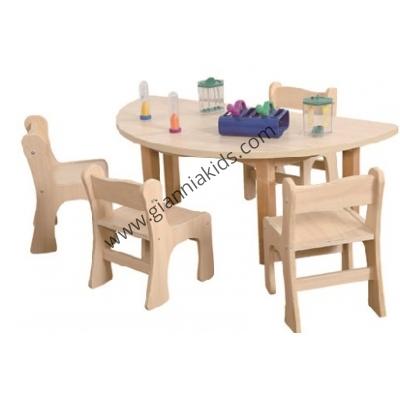 Half round wooden table