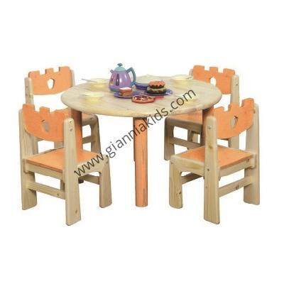 Round wooden table
