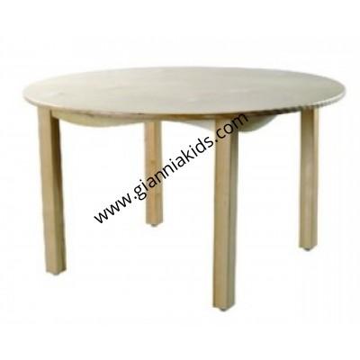 Round wooden table