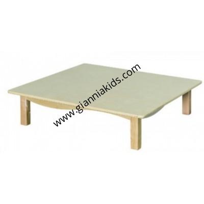 Square low wooden table