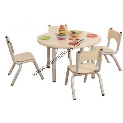 Round wooden table