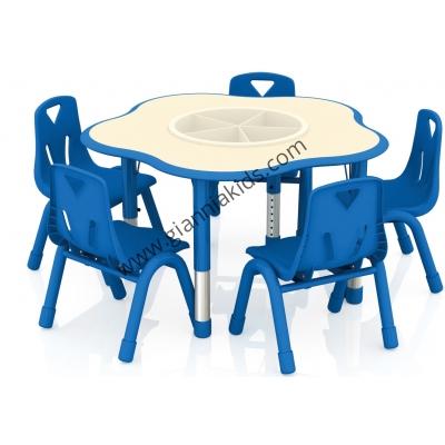 Plum shaped wooden table