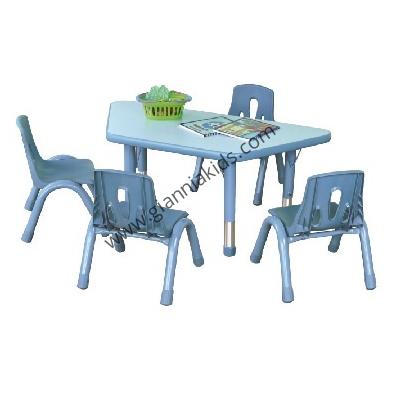 Trapezoidal wooden table