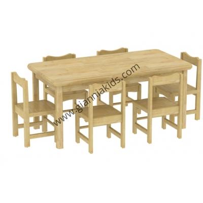 Rectangular all wooden table