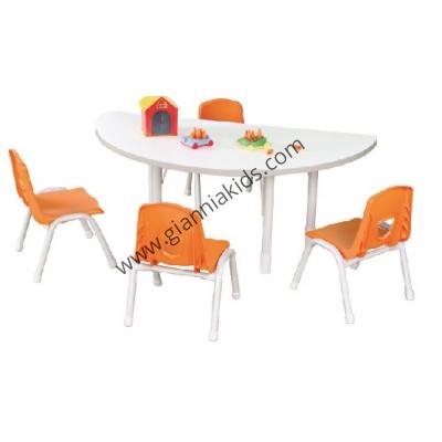 Half round wooden table