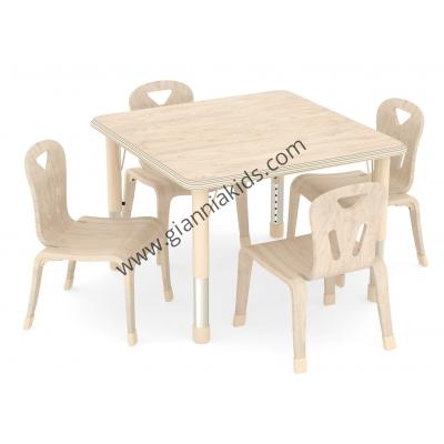 Square wooden table