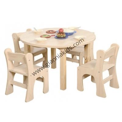 Round wooden table