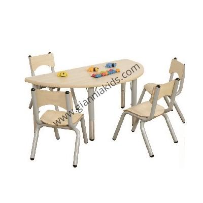 Half round wooden table