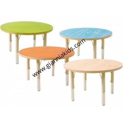Round wooden table