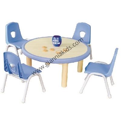 Round wooden table