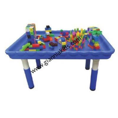 Rectangular building block table