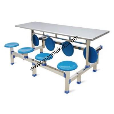 Hand cranked lifting plastic desks and chairs