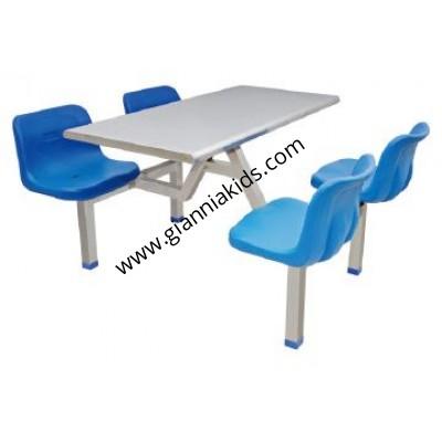 Hand cranked lifting plastic desks and chairs