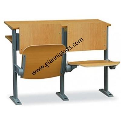 Fixed desks and chairs