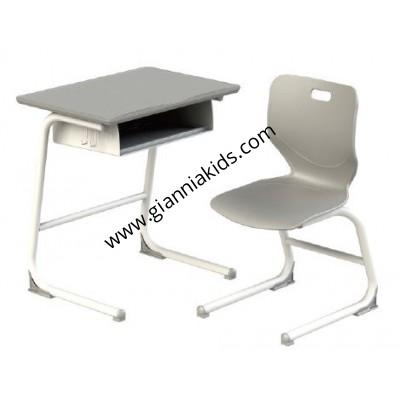 Hand cranked lifting plastic desks and chairs