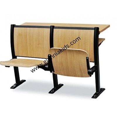 Fixed desks and chairs