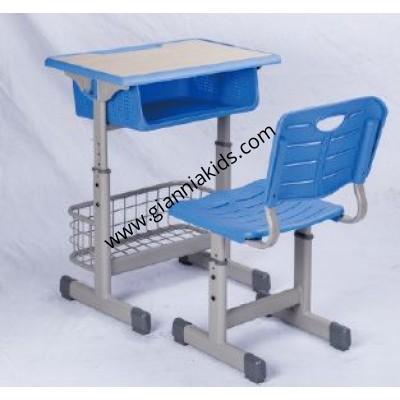 Hand cranked lifting plastic desks and chairs