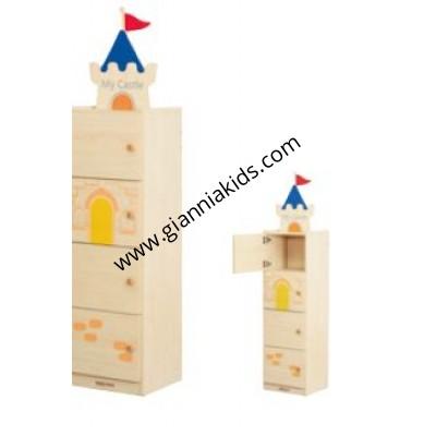 Cross dressing vertical 4-panel cabinet