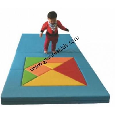 Multi functional four piece tangram puzzle pad