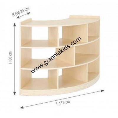 Hollow fan-shaped 8-grid cabinet