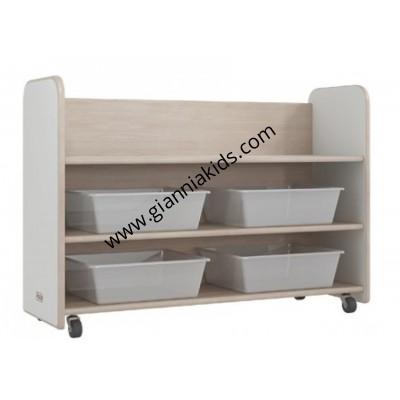 Three layer toy storage cabinet